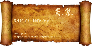 Réfi Nóra névjegykártya